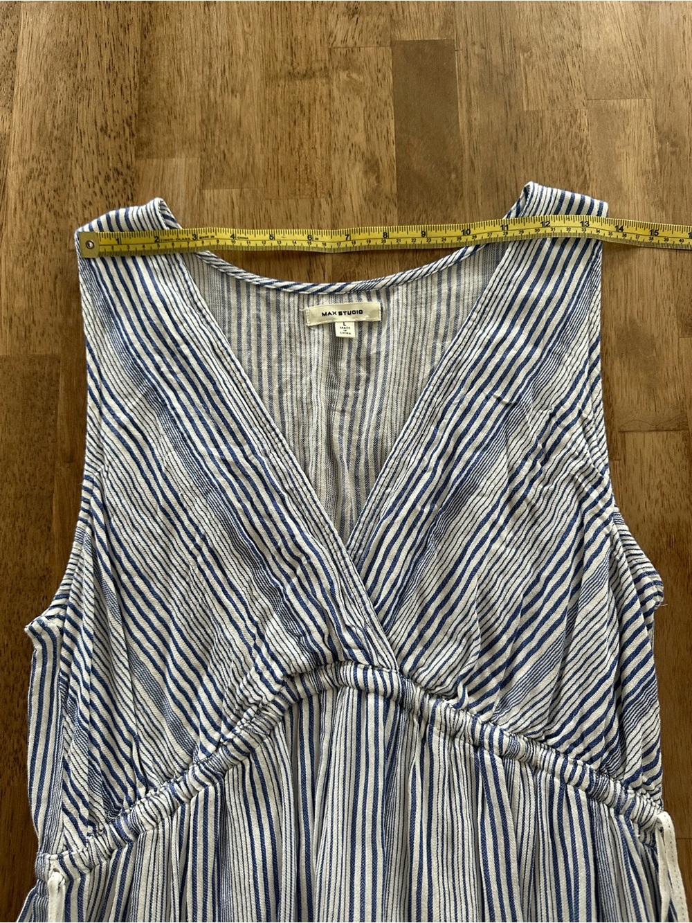 Max Studio Blue and White Striped Tiered Maxi Dress - Picture 6 of 9